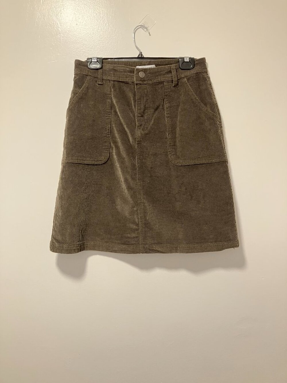 olive green corduroy skirt